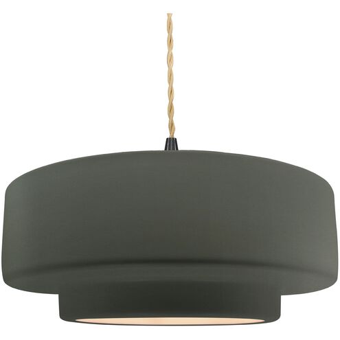 Radiance 1 Light 16.25 inch Pewter Green and Matte Black Pendant Ceiling Light