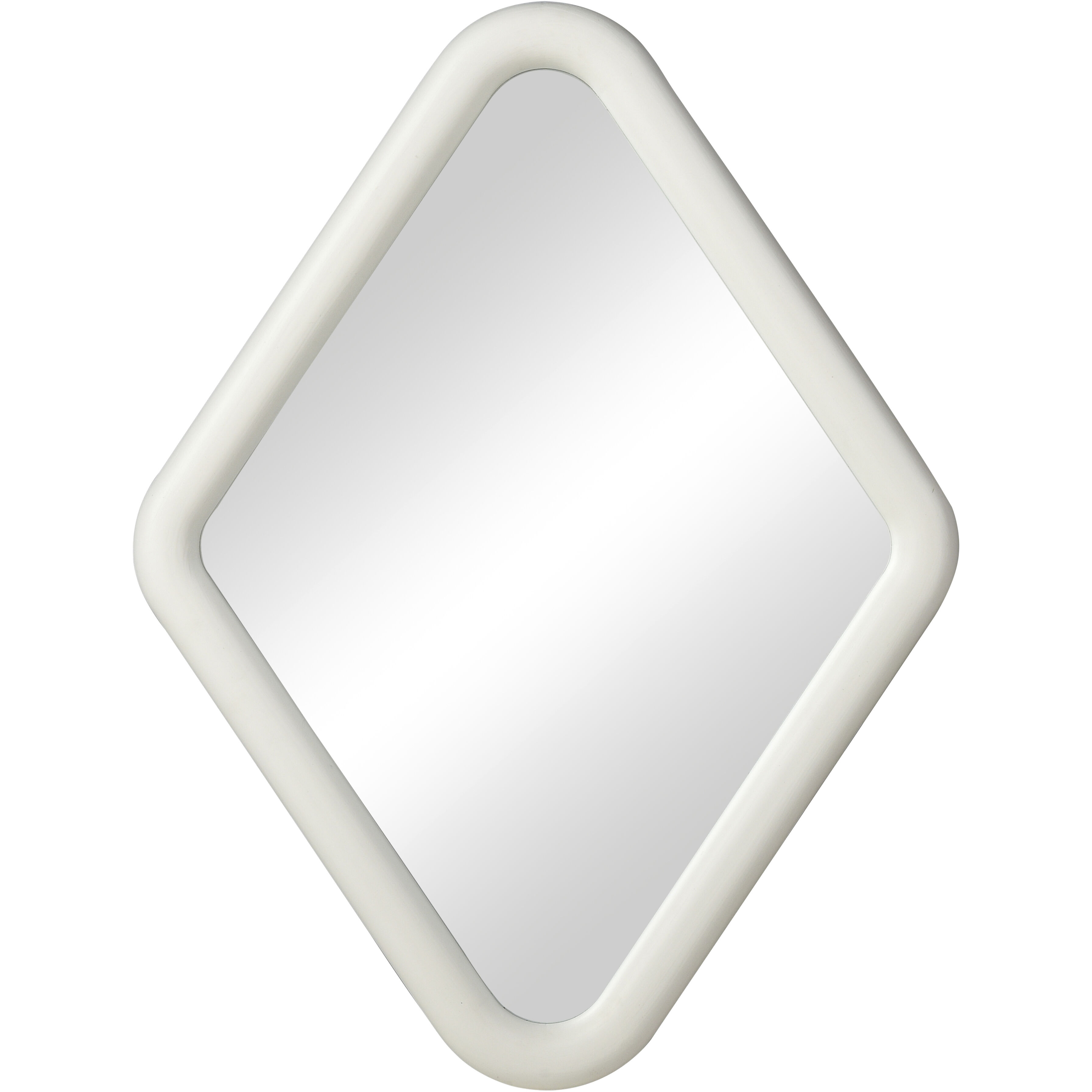Diamond 33 X 25 inch White with Mirror Wall Mirror