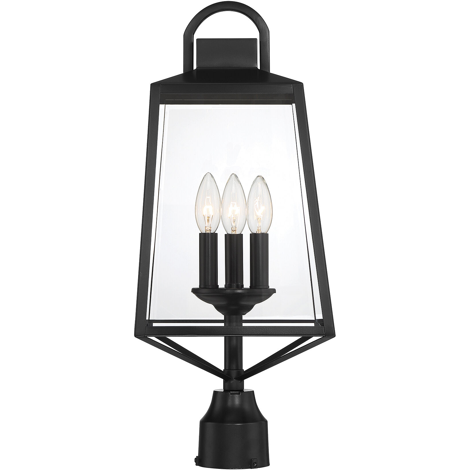 Inglewood 3 Light 22.25 inch Black Outdoor Post Lantern