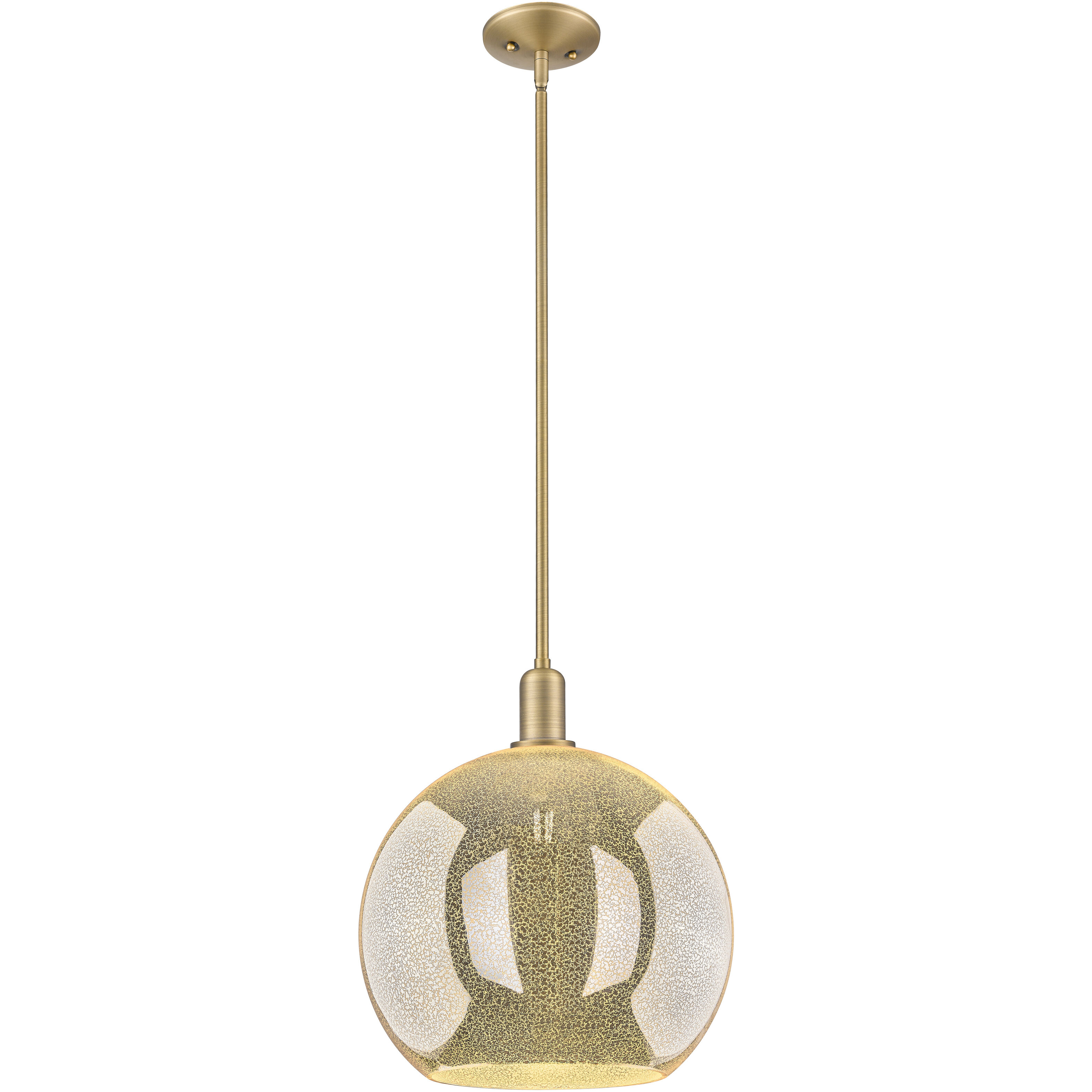 Arcadia Athens 1 Light 13.75 inch Brushed Brass Mini Pendant Ceiling Light in Mercury