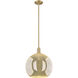 Arcadia Athens 1 Light 13.75 inch Brushed Brass Mini Pendant Ceiling Light in Mercury