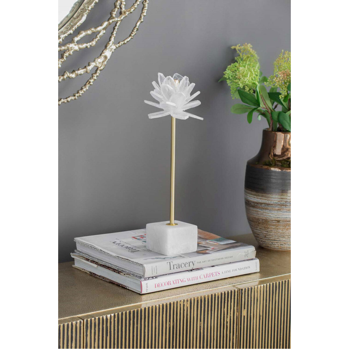 Selenite Stone 5.5 X 4.5 inch Candle Holder