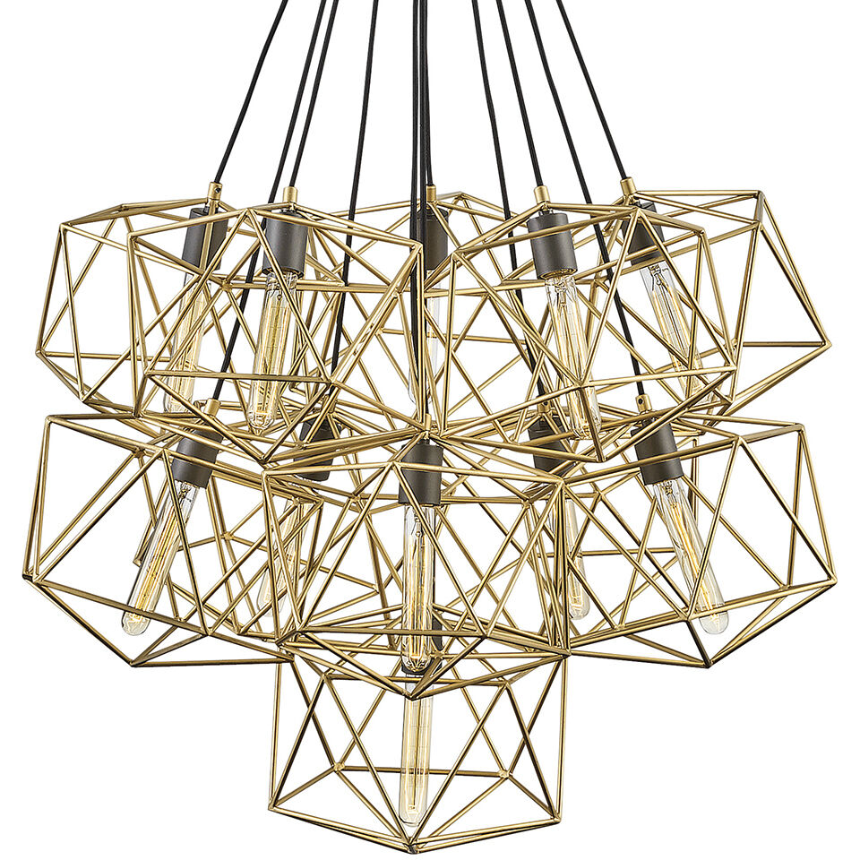 Astrid 11 Light 33.5 inch Deluxe Gold with Metallic Matte Bronze Indoor Chandelier Ceiling Light