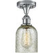 Edison Caledonia 1 Light 5 inch Polished Chrome Semi-Flush Mount Ceiling Light in Mica Glass