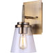 Madison 1 Light 6 inch Gold Vanity Light Wall Light