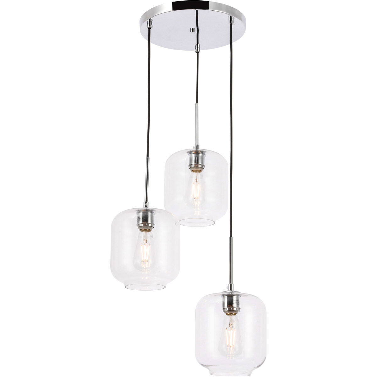 Collier 3 Light 17.5 inch Chrome Pendant Ceiling Light