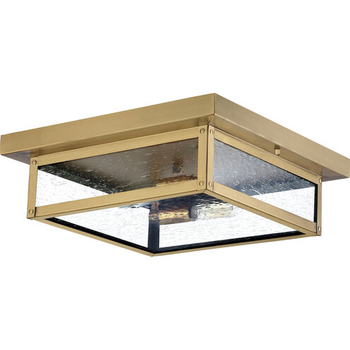 Westover 2 Light 12 inch Antique Brass Outdoor Flush Mount