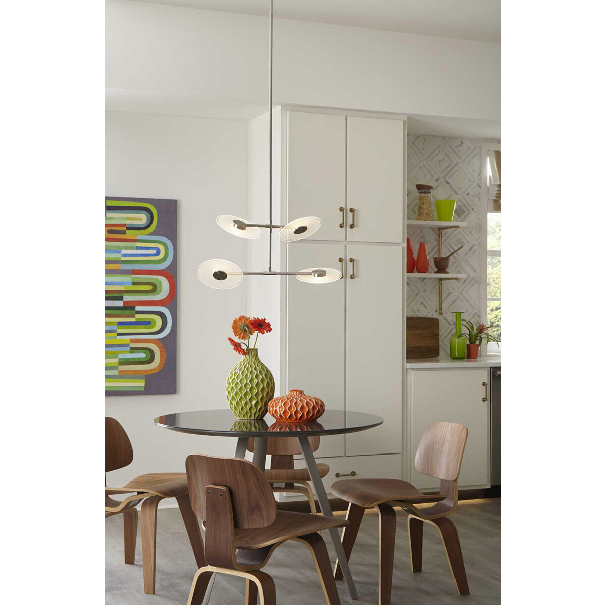 Spoke LED LED 25.5 inch Brushed Nickel Chandelier Ceiling Light, Progress LED