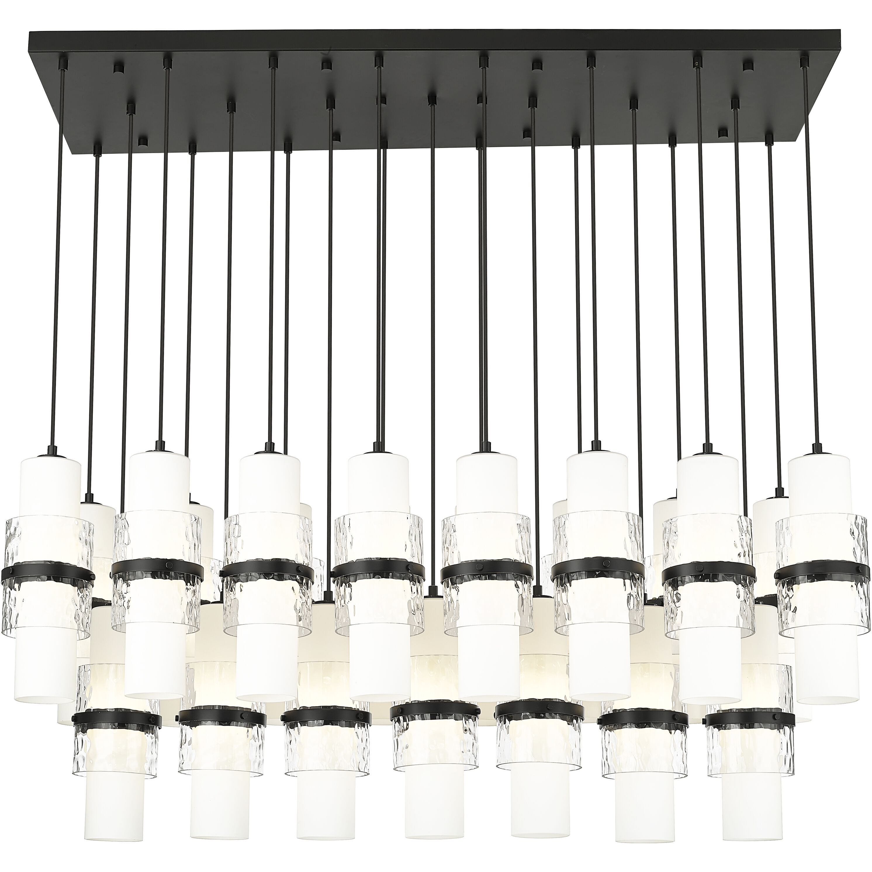 Cayden 23 Light 54 inch Matte Black Linear Chandelier Ceiling Light