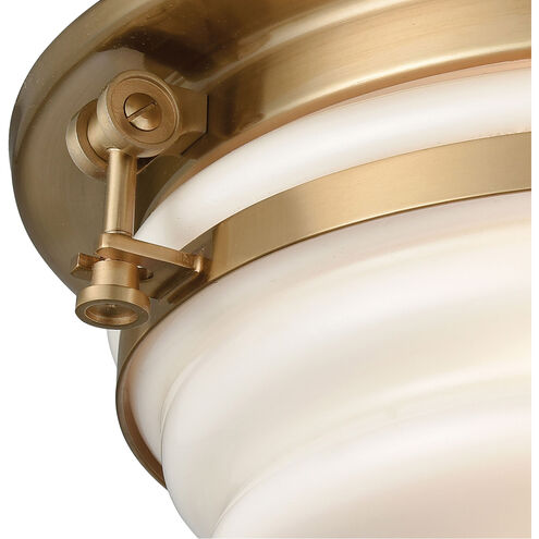 Zera 3 Light 15 inch Satin Brass Flush Mount Ceiling Light