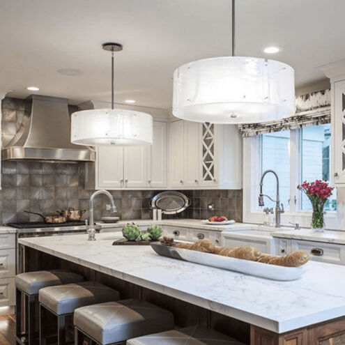 Textured Glass 4 Light 30.2 inch Beige Silver Chandelier Ceiling Light in Metallic Beige Silver, Strata Frosted