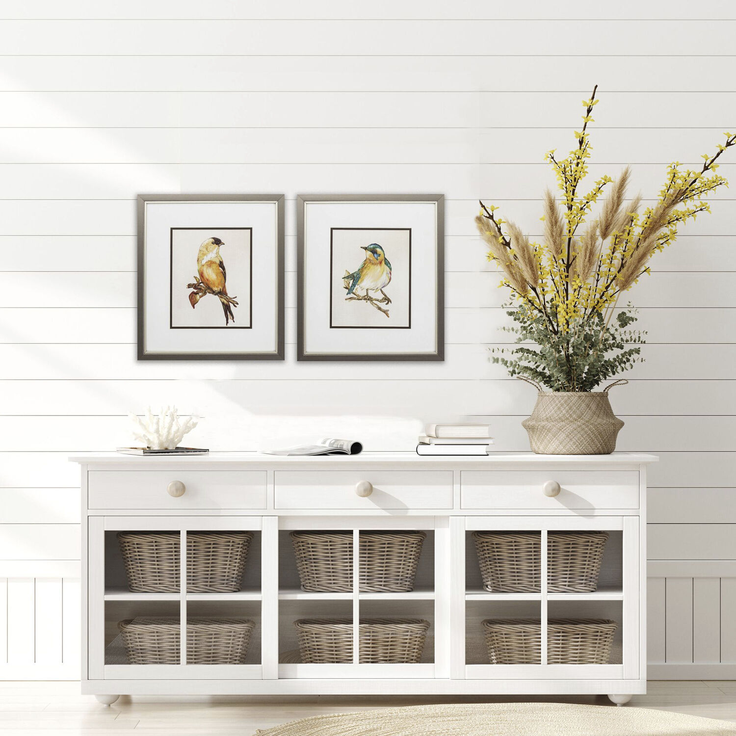 Eco Bird Orange and Blue Framed Art, Propac