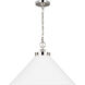 C&M by Chapman & Myers Wellfleet 1 Light 23.5 inch Matte White and Polished Nickel Pendant Ceiling Light in Matte White / Polished Nickel
