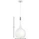 Ziggy 1 Light 12 inch Chalk White with Heritage Brass Indoor Pendant Ceiling Light