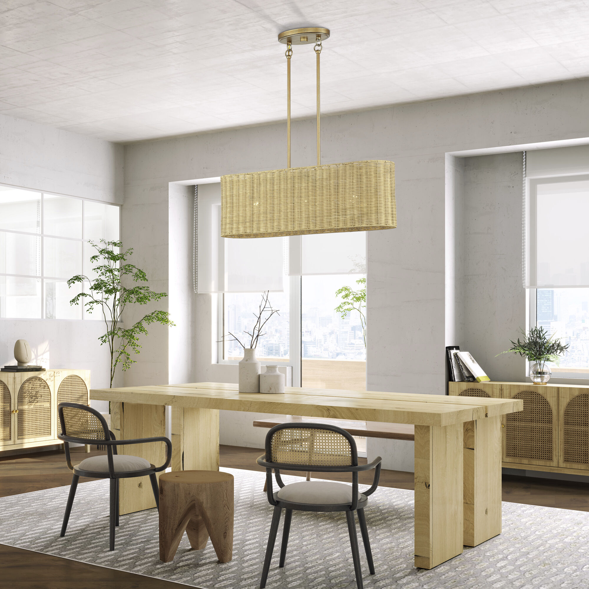 Weavington 3 Light 30 inch Antique Gold Leaf Linear Chandelier Ceiling Light, Medium