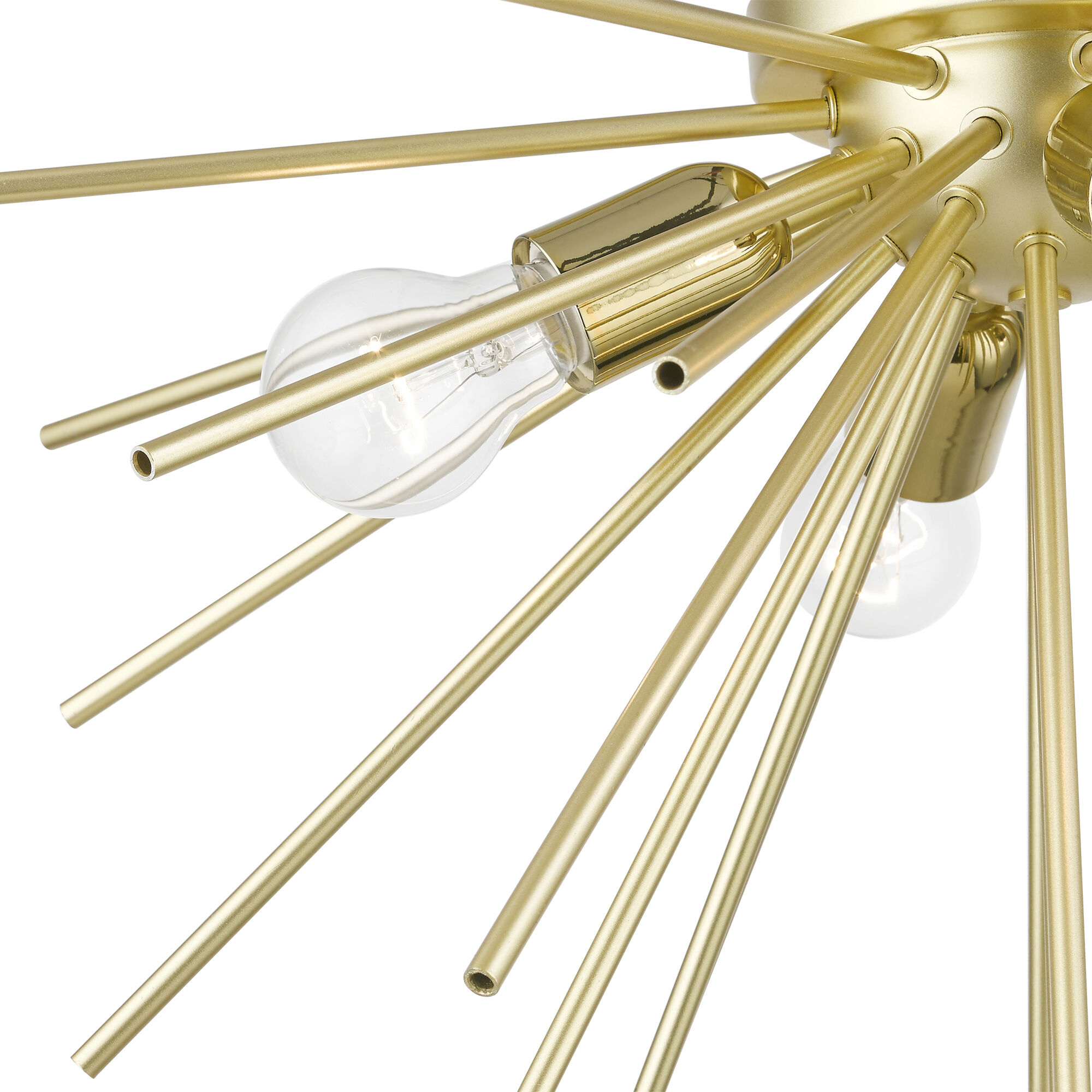 Tribeca 4 Light 25 inch Soft Gold with Polished Brass Accents Flush Mount Ceiling Light, Large