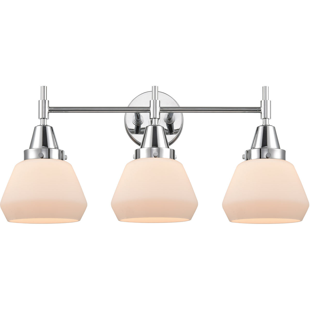 Caden 3 Light 25 inch Polished Chrome Bath Vanity Light Wall Light in Matte White Glass