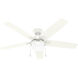 Anisten 52 inch Fresh White with Fresh White/Light Oak Blades Ceiling Fan