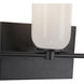 Nola 3 Light 17.63 inch Black Bath Vanity Light Wall Light in Glossy Opal Glass Shade