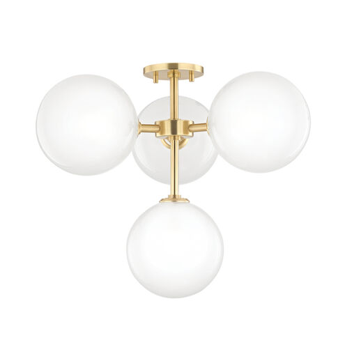 Ashleigh LED 20 inch Aged Brass Semi Flush Ceiling Light