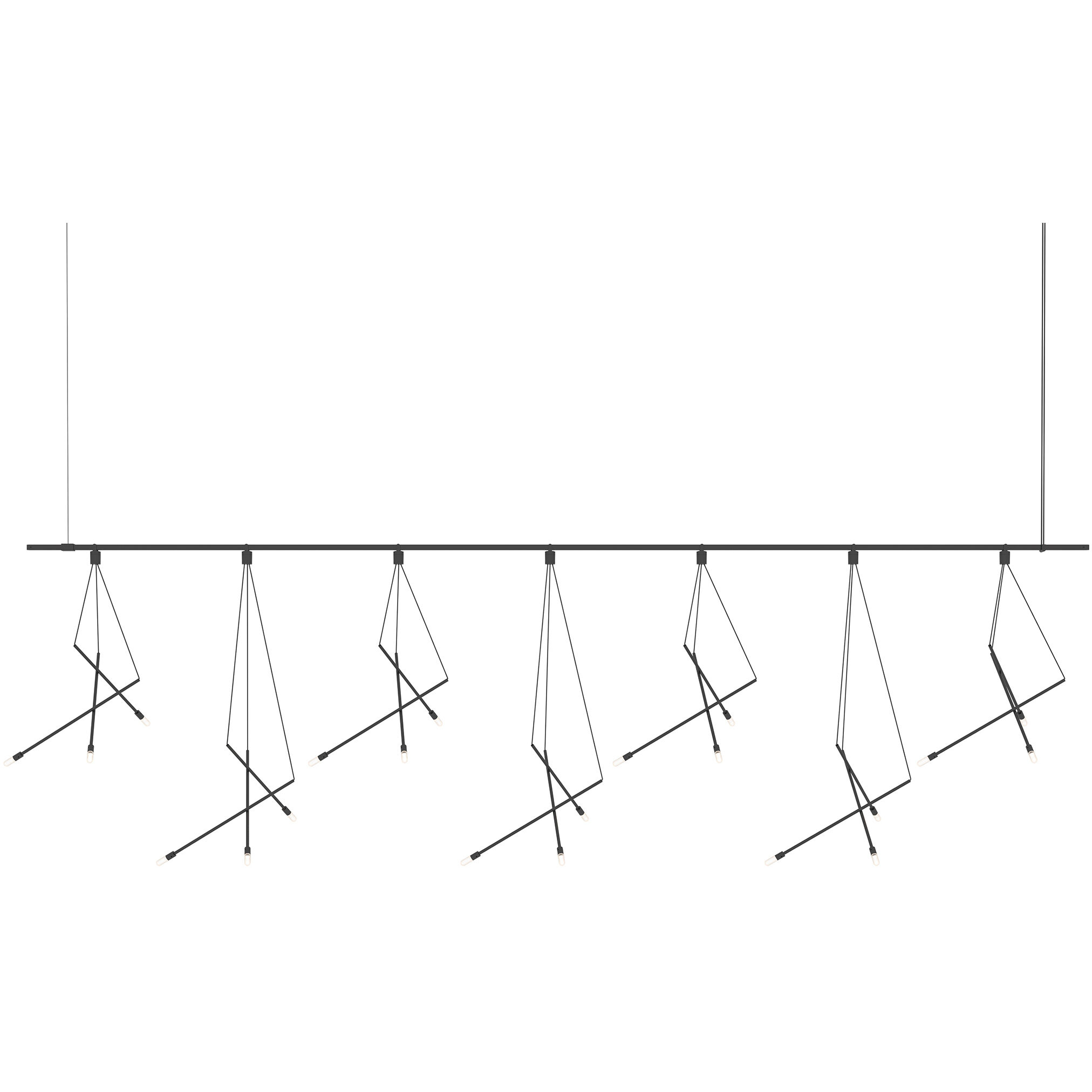 Suspenders LED 97 inch Satin Black Suspension Ceiling Light