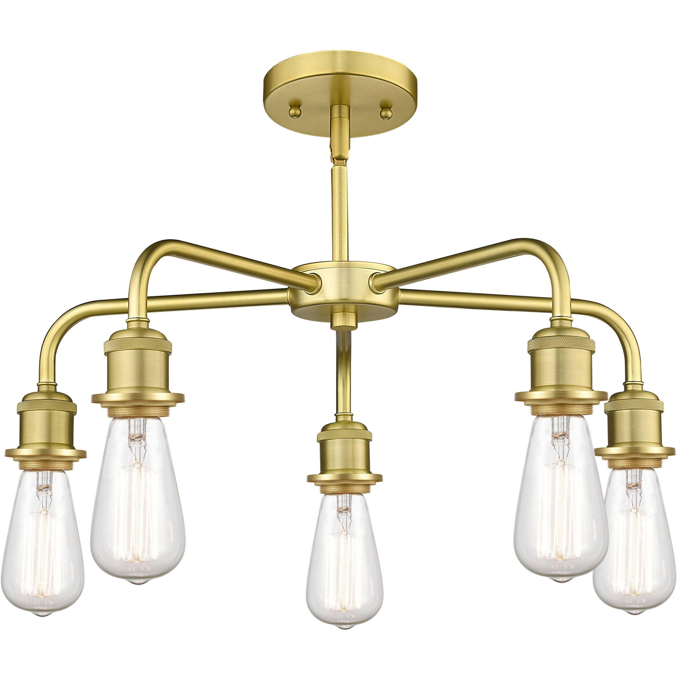 Ballston 5 Light 18 inch Satin Gold Chandelier Ceiling Light