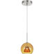 Double Glass LED 6 inch Amber/Yellow Mini Pendant Ceiling Light