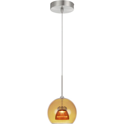 Double Glass LED 6 inch Amber/Yellow Mini Pendant Ceiling Light