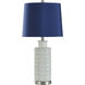 Signature 26.75 inch 60 watt Cream and Blue Table Lamp Portable Light