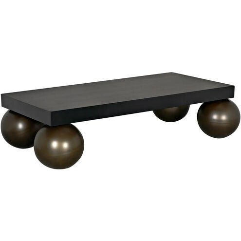 Cosmo 70 X 38.5 inch Matte Black and Aged Brass Coffee Table