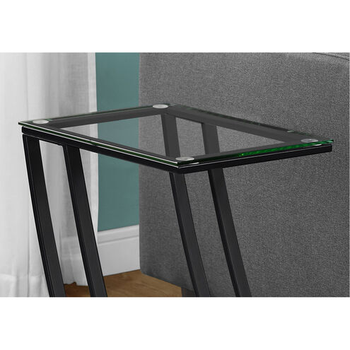 Moreland 24 X 16 inch Black and Clear Accent End Table