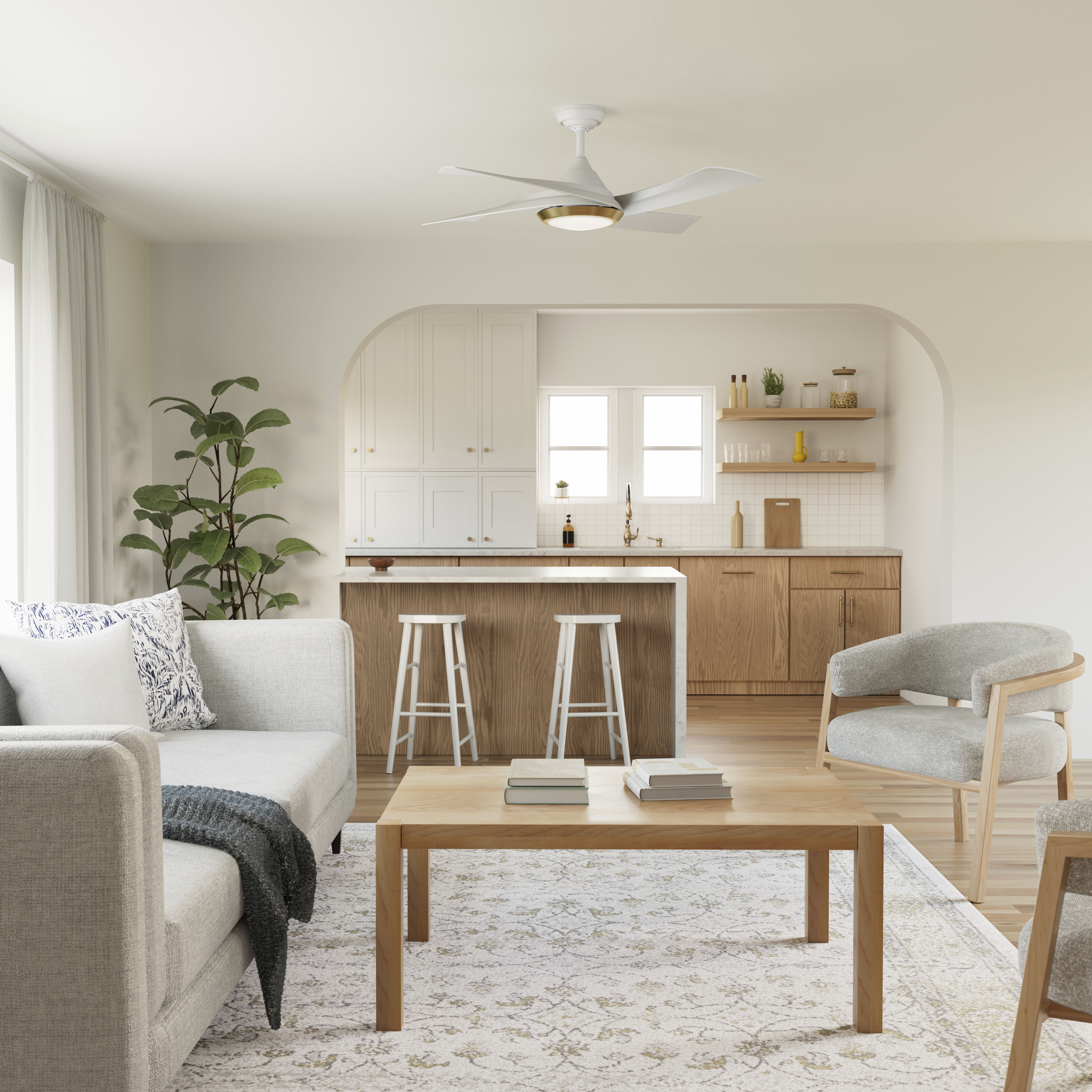 Casablanca 52847 Vespucci 52 inch Fresh White Outdoor Ceiling Fan