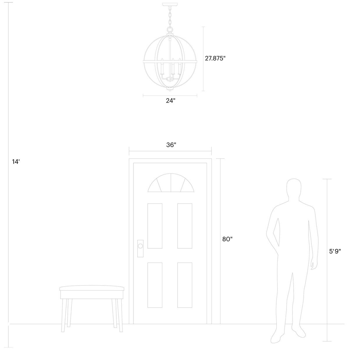 Calhoun 5 Light 24 inch Stardust Chandelier Ceiling Light