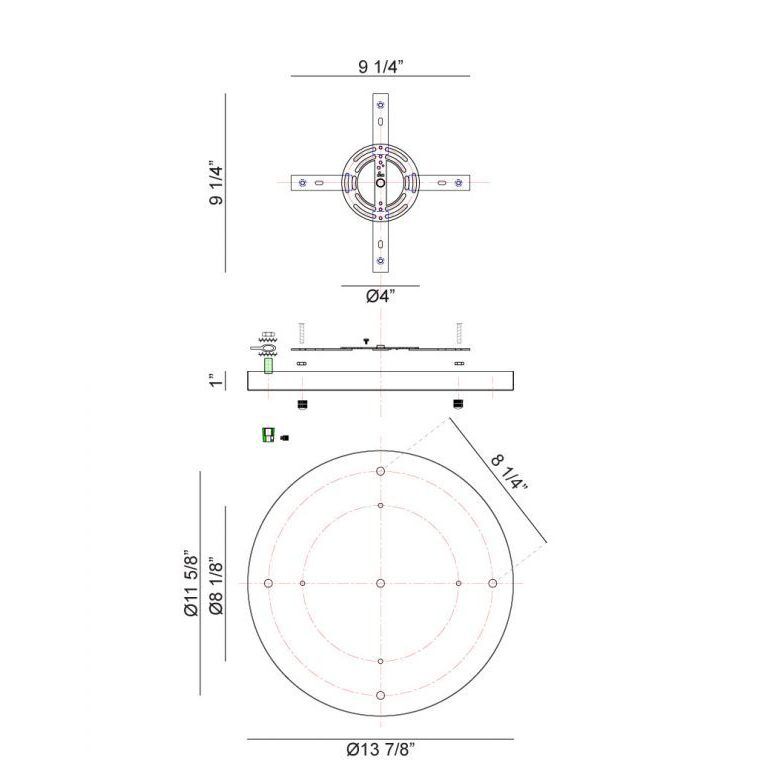 Leo 14 inch Chrome Multi Ceiling Canopy Ceiling Light