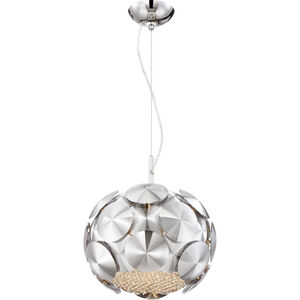 Crown 3 Light 12 inch Chrome with Crystal Pendant Ceiling Light