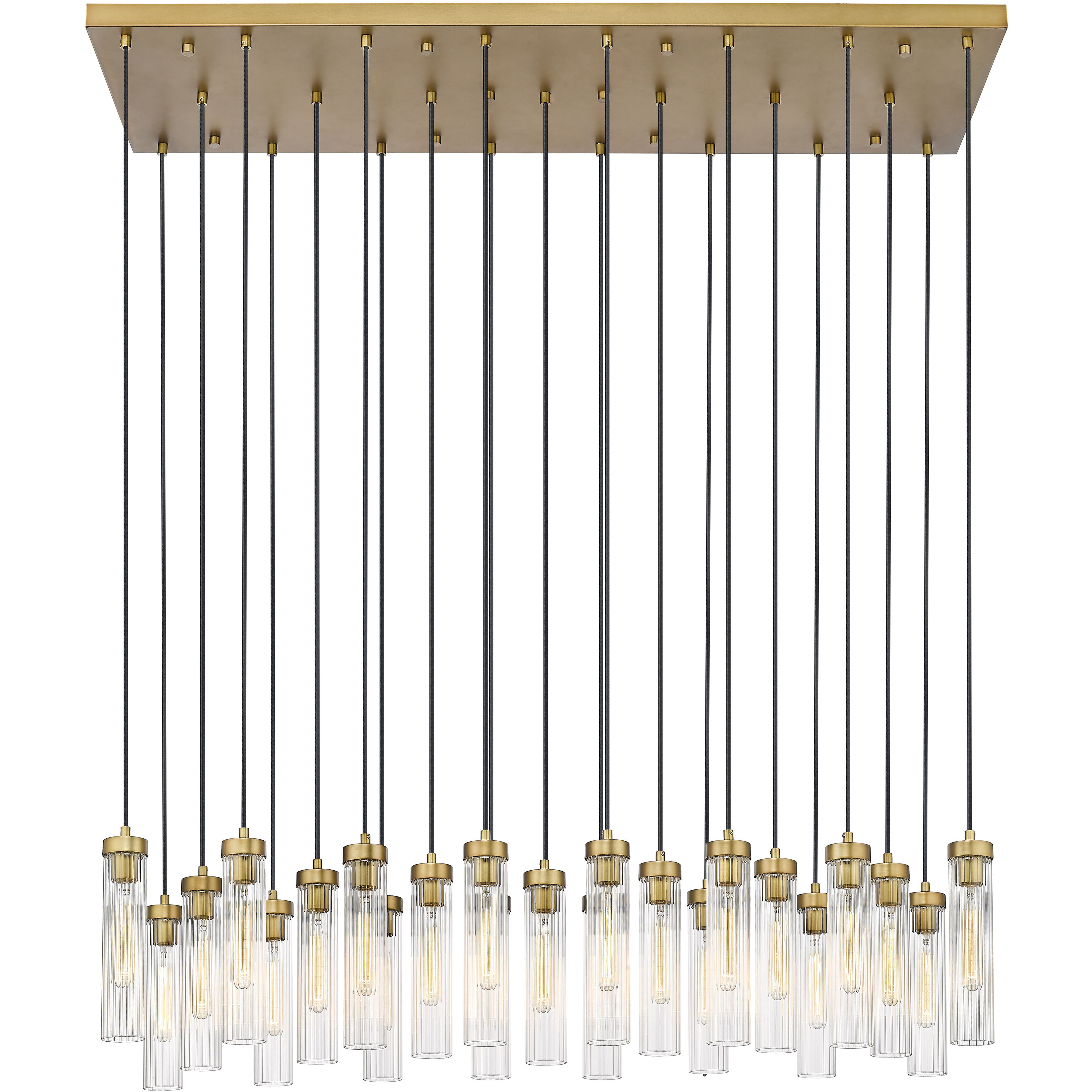 Beau 23 Light 54 inch Rubbed Brass Linear Chandelier Ceiling Light