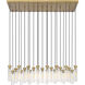 Beau 23 Light 54 inch Rubbed Brass Linear Chandelier Ceiling Light