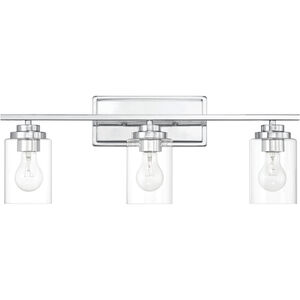 Clark 3 Light 24.75 inch Chrome Vanity Light Wall Light