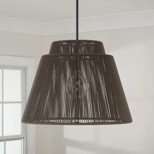 Jasper 1 Light 23 inch Umber and Black Outdoor Hanging Lantern