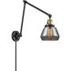 Fulton 30 inch 3.50 watt Black Antique Brass Swing Arm Wall Light, Franklin Restoration