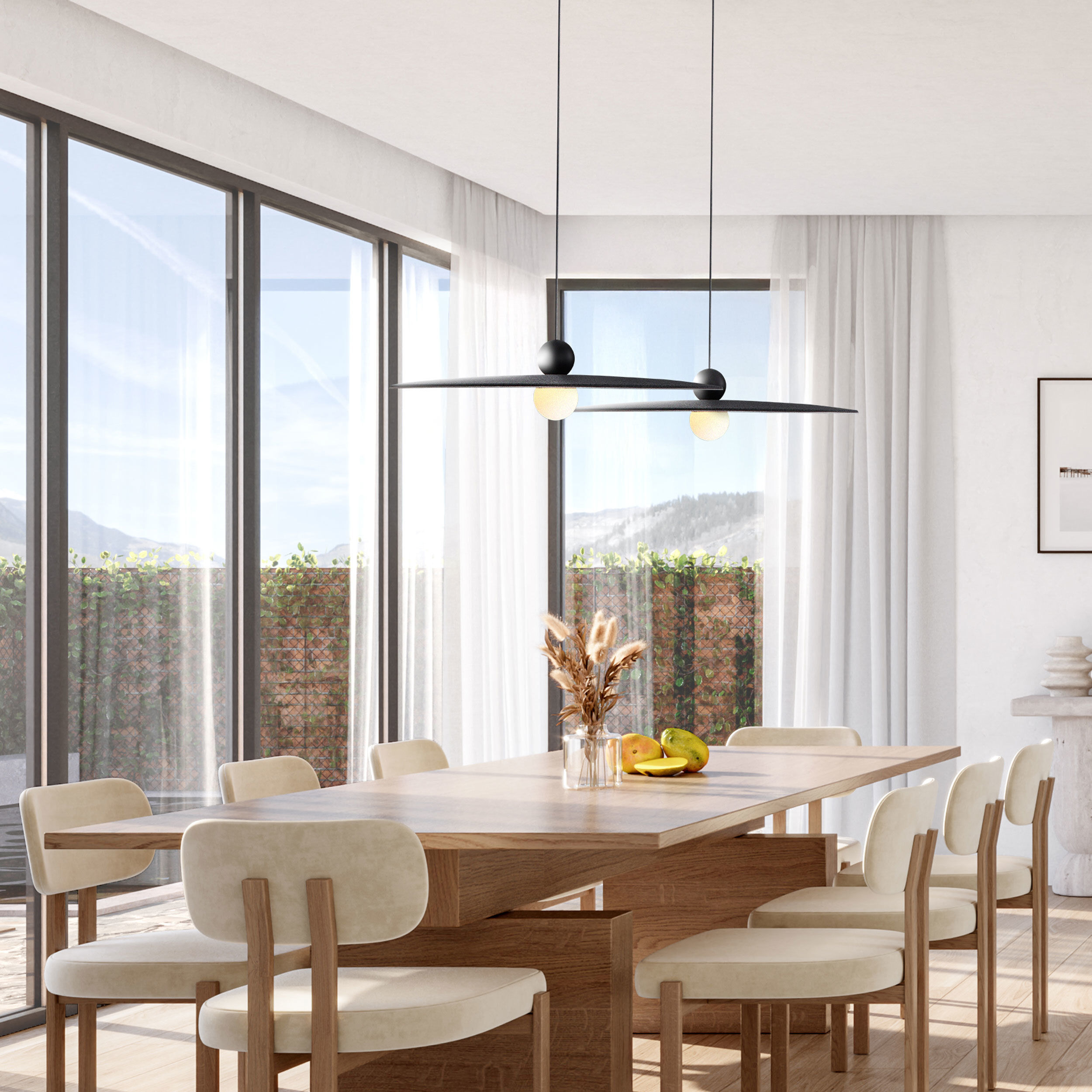 Faroe Pendant Ceiling Light in Flecked Black/Grey