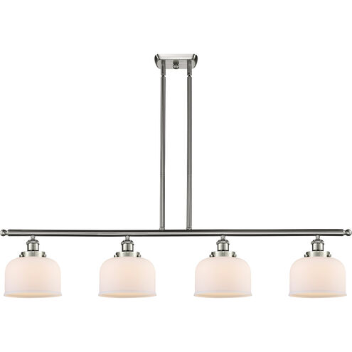 Ballston Large Bell LED 48 inch Brushed Satin Nickel Island Light Ceiling Light in Matte White Glass, Ballston