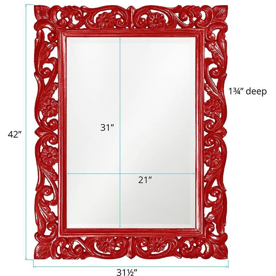 Chateau 42 X 31 inch Glossy Red Wall Mirror