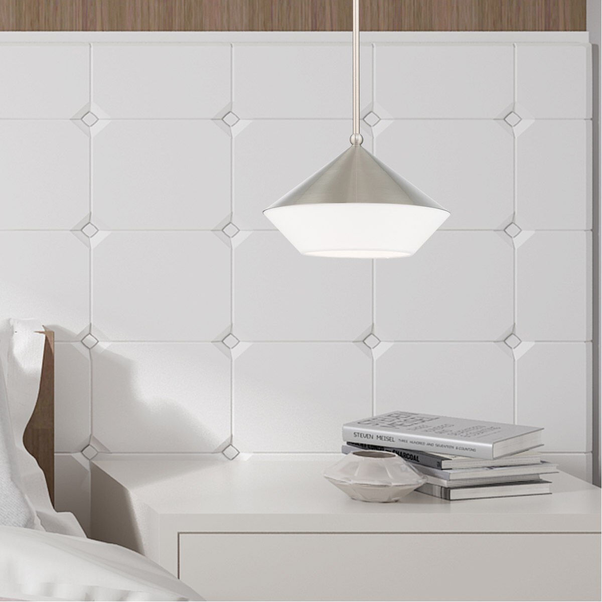 Stockholm 1 Light 13 inch Brushed Nickel Mini Pendant Ceiling Light