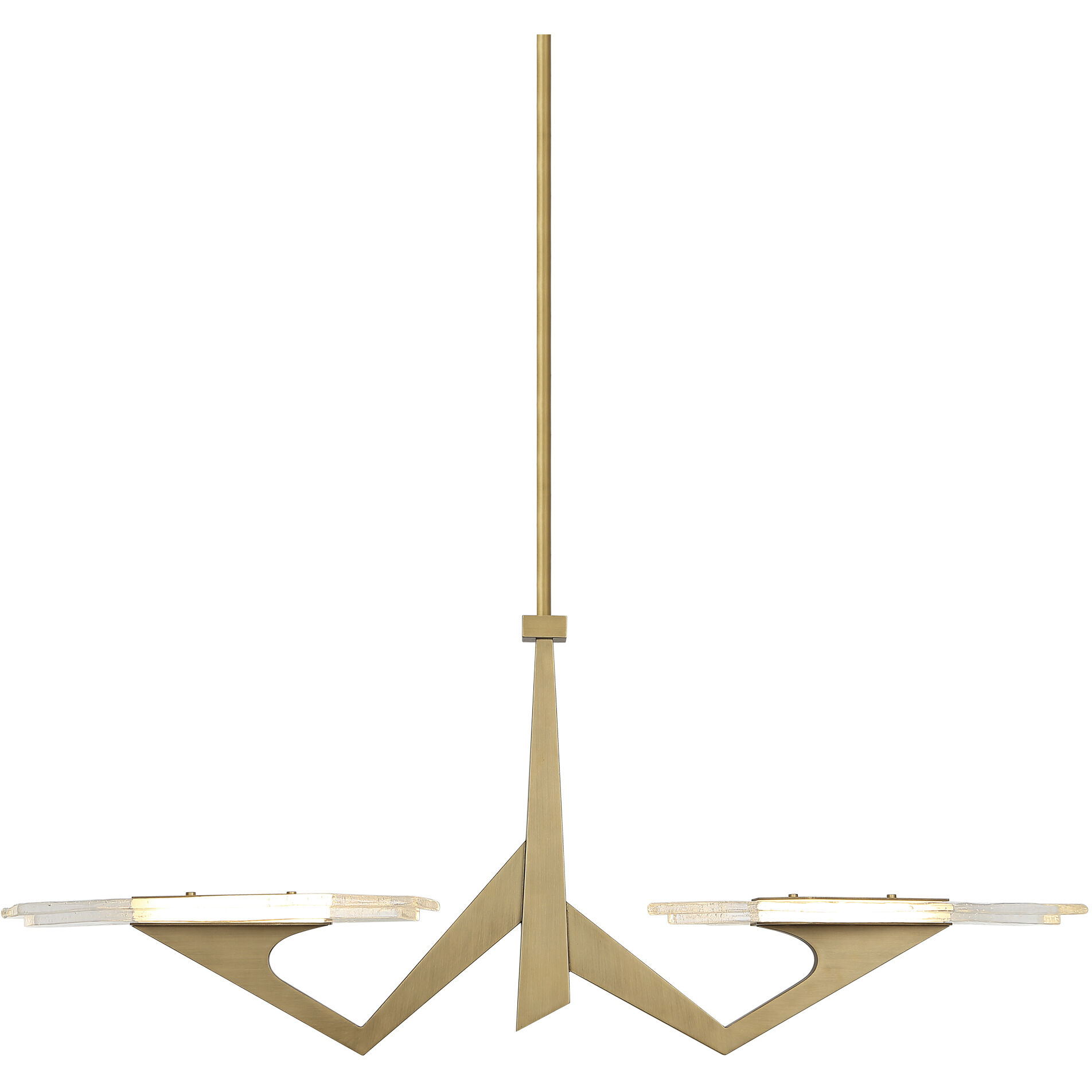 Down the Wrong Path 2 Light 59 inch Brass Kisser Linear Pendant Ceiling Light