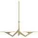 Down the Wrong Path 2 Light 59 inch Brass Kisser Linear Pendant Ceiling Light