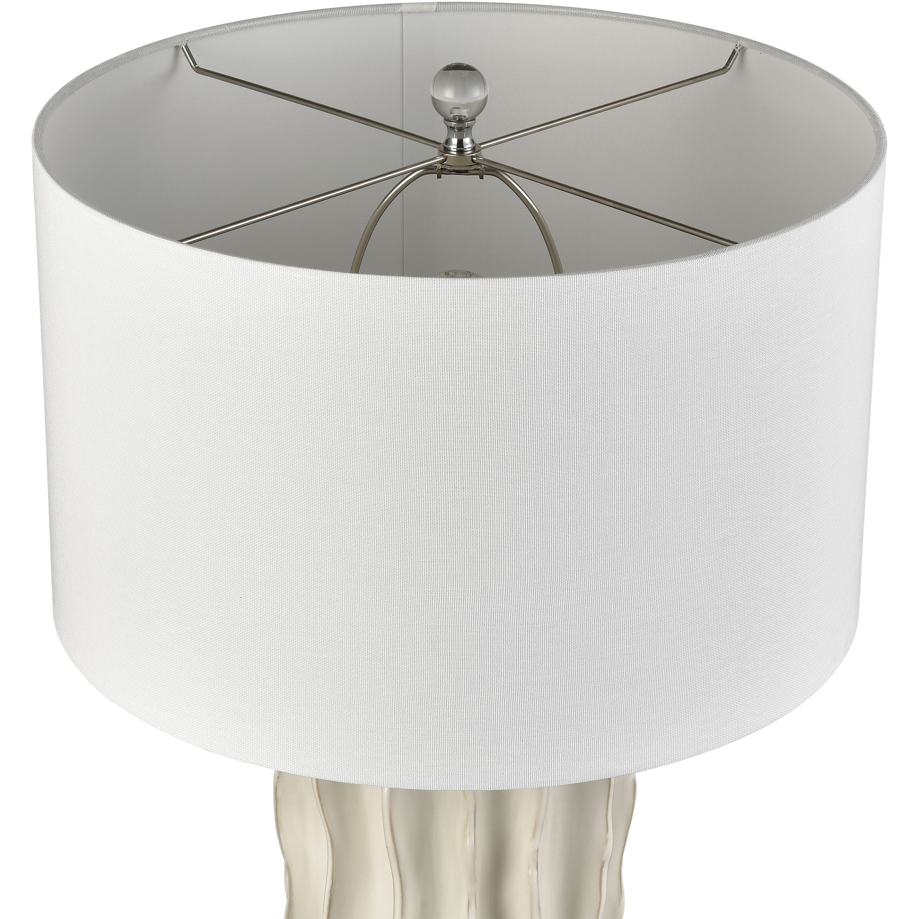 Genesee 27.5 inch 150 watt White Glazed with Clear Table Lamp Portable Light