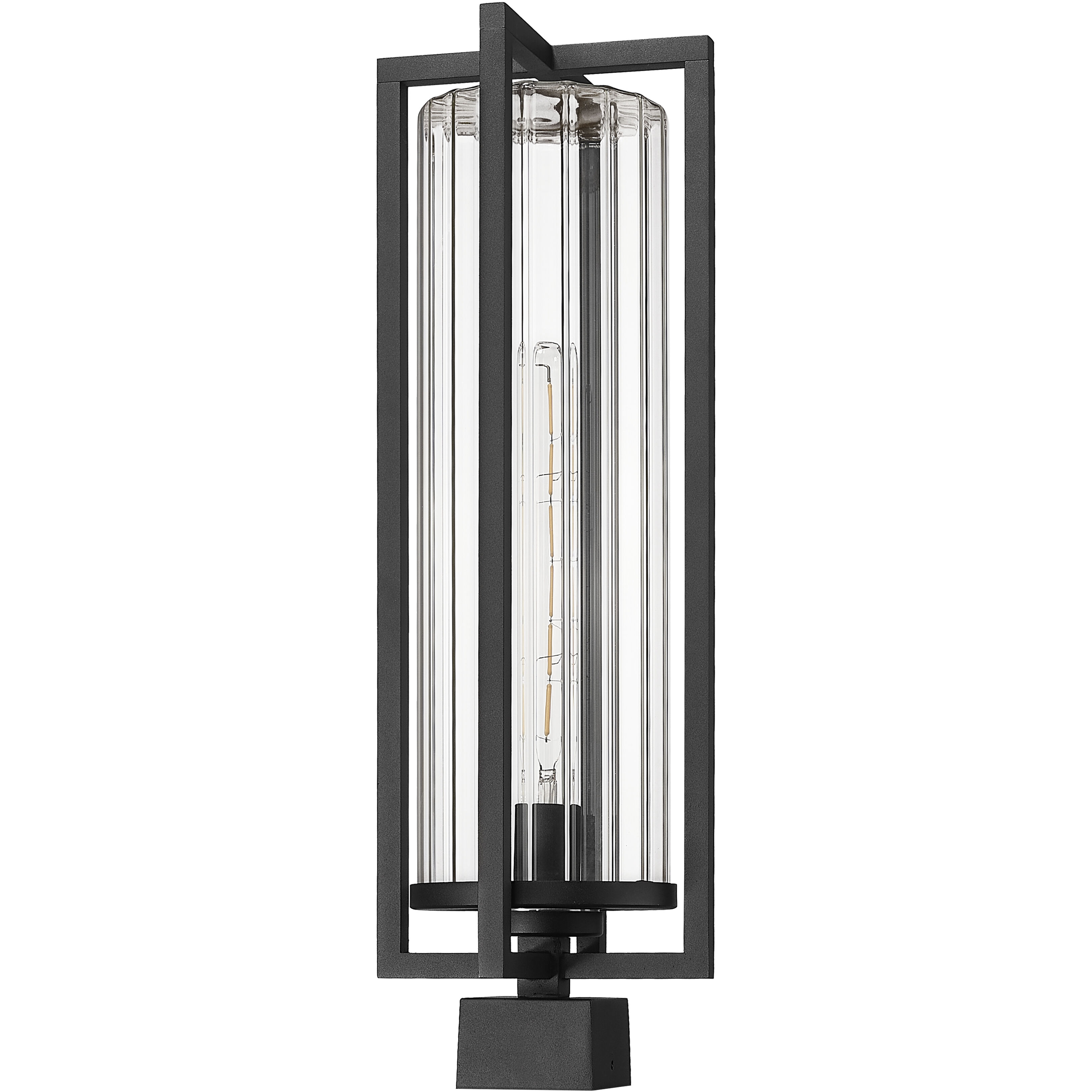 Aura 1 Light 24.5 inch Black Outdoor Post Mounted Fixture in G9