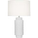 Dolly 27.5 inch 150 watt Daisy Glazed Textured Ceramic Table Lamp Portable Light in Fondine