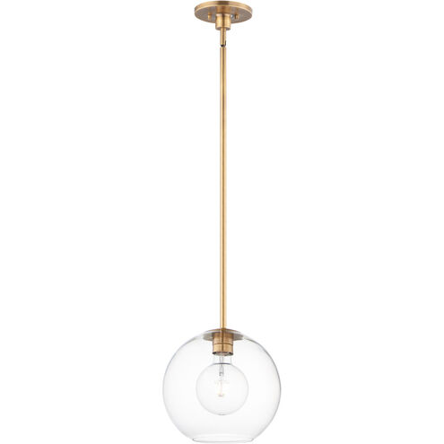 Branch 1 Light 11 inch Natural Aged Brass Single Pendant Ceiling Light